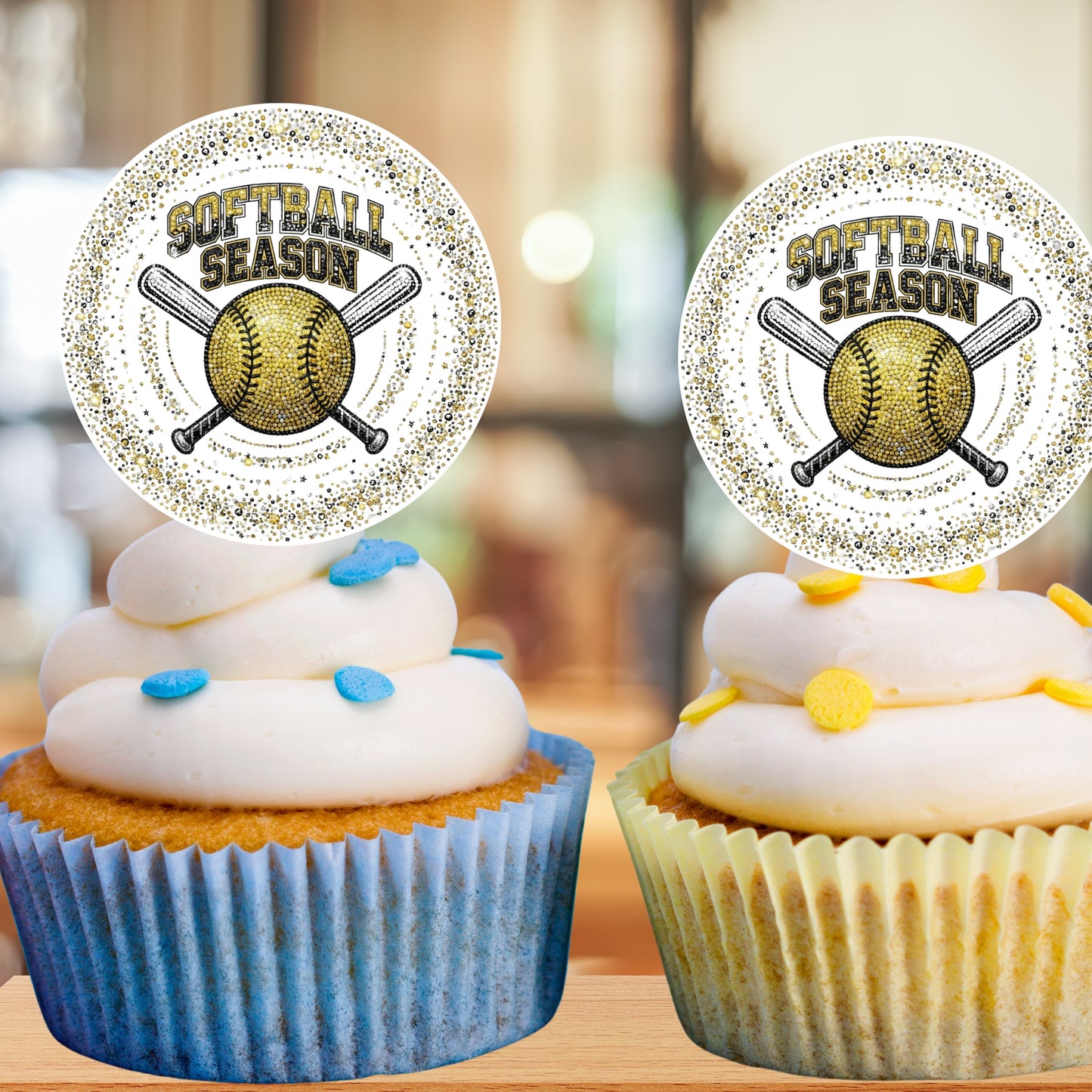 Softball Season Cupcake Toppers Printable