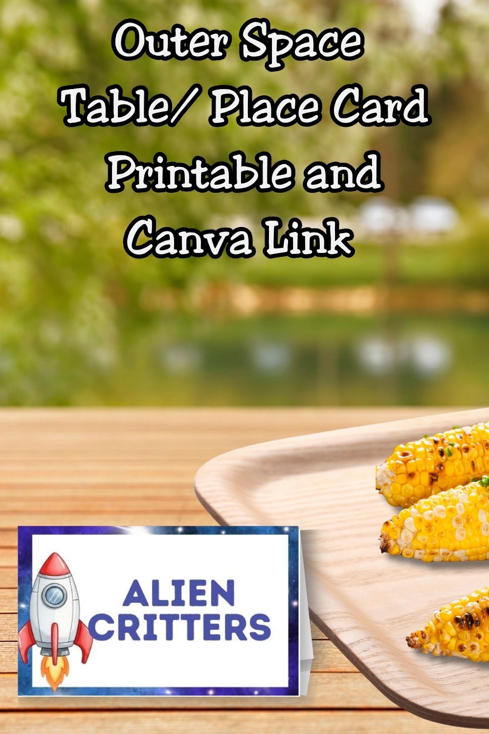 Outer Space Food Tent Cards Printable