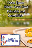 Outer Space Food Tent Cards Printable