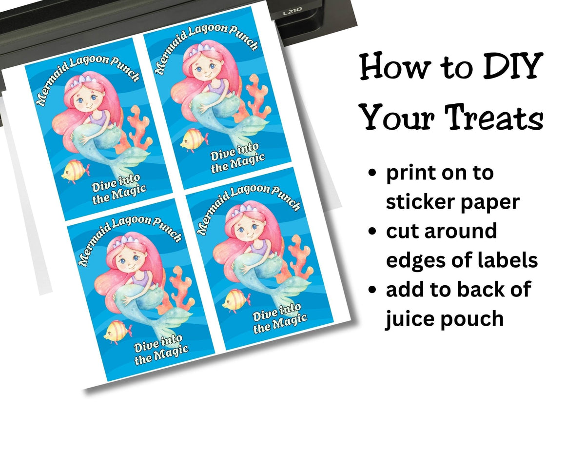 Mermaid Lagoon Punch Capri Sun Label Printable