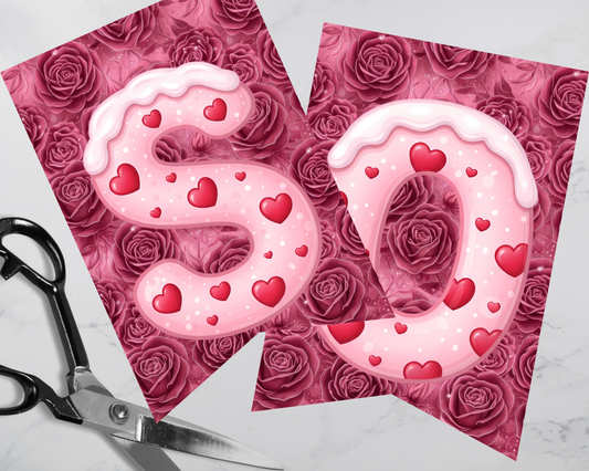 Valentine Alphabet Pennant Banner Letters Printable