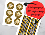 Construction Pringles Can Label & Lid Party Favor Printable