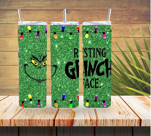Resting Grinch Face 20 ounce Stainless Steel Tumbler *524