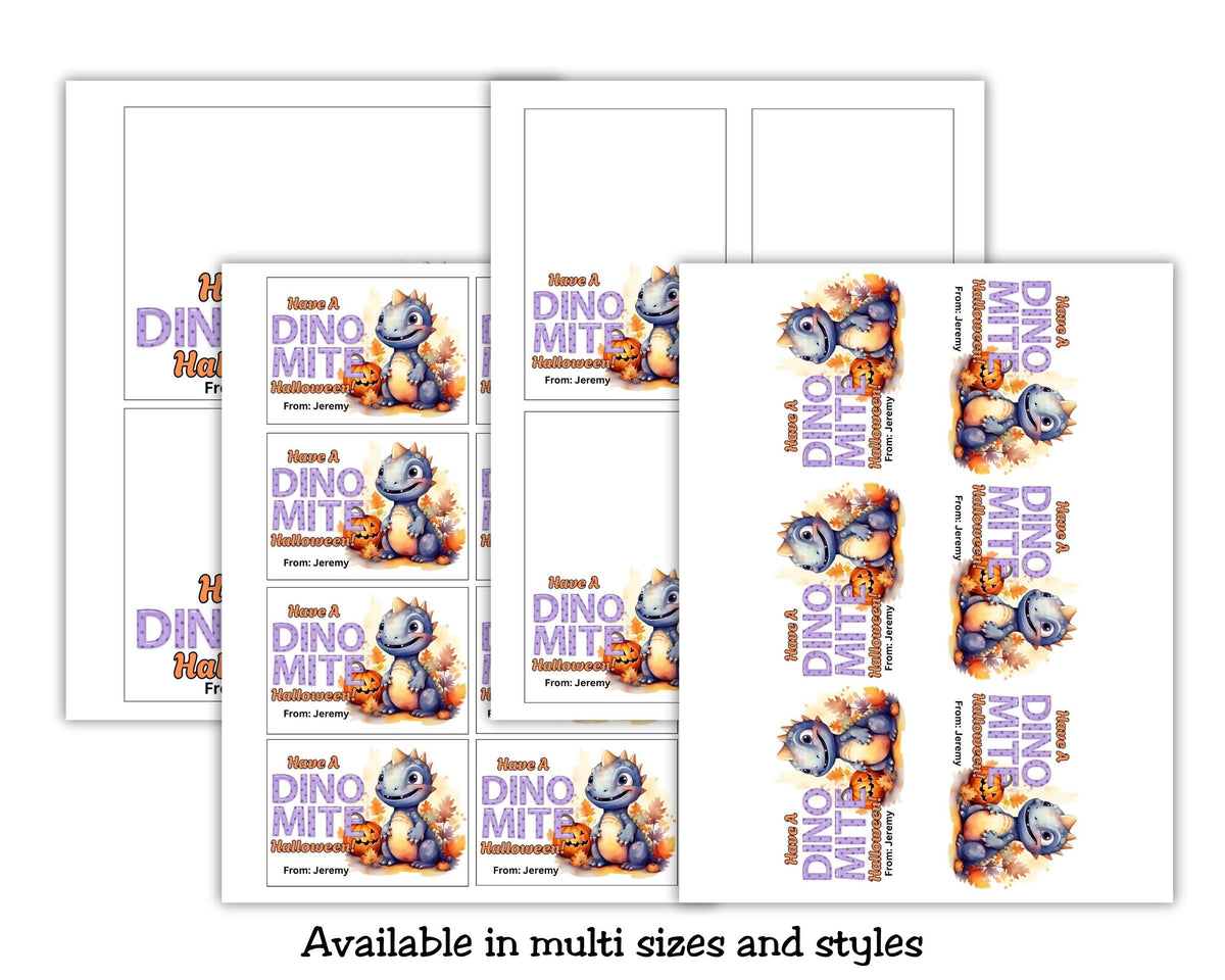 Dinomite Halloween Bag Topper Canva Template Printable