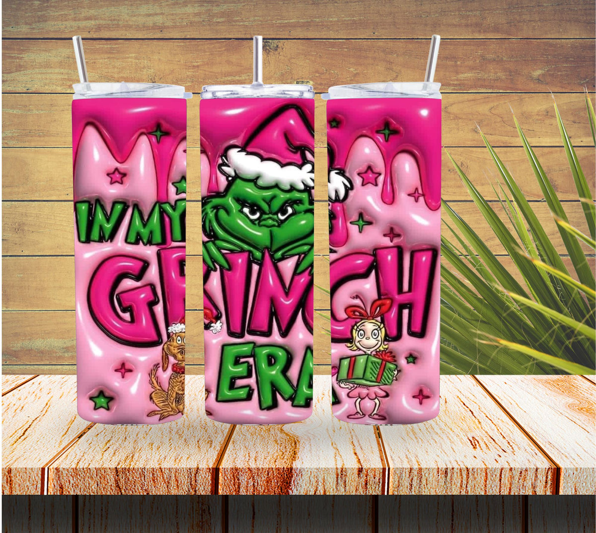 Pink In My Grinch Era Christmas 20 ounce Stainless Steel Tumbler *173