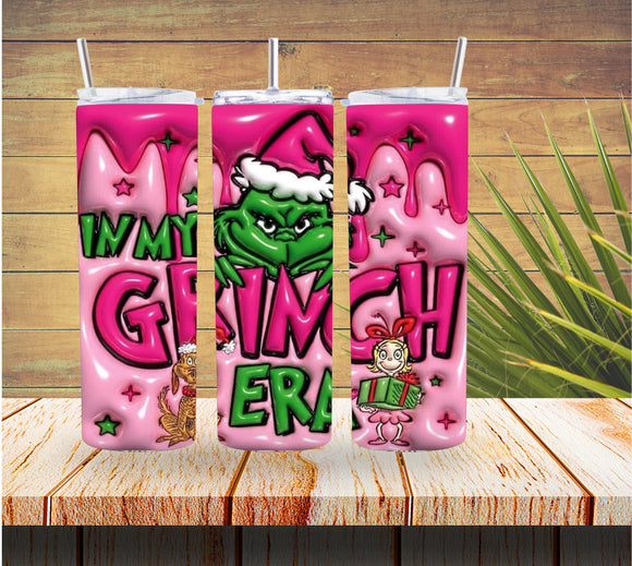 Pink In My Grinch Era Christmas 20 ounce Stainless Steel Tumbler *173
