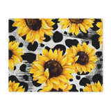 Sunflowers and Cow Print Farm House Style Decor Kitchen Placemat
