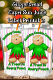 Sweet Gingerbread Capri Sun Label Printable