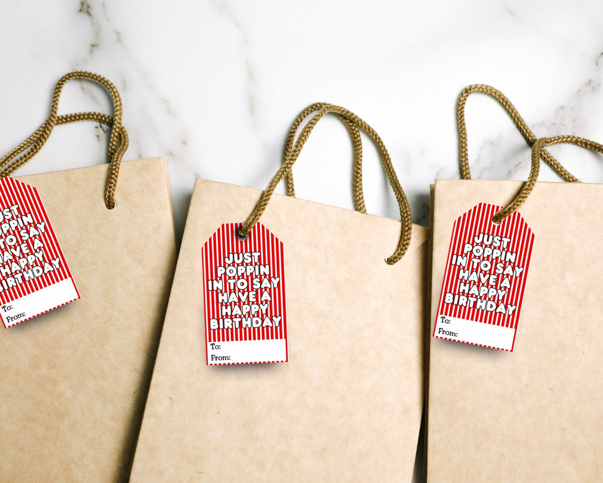 Popping Birthday Printable Gift Tag