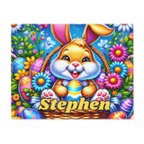 Personalized Easter Bunny Placemat, 1pc, custom kids placemat, cute spring bunny dinning table decor kitchen decoration