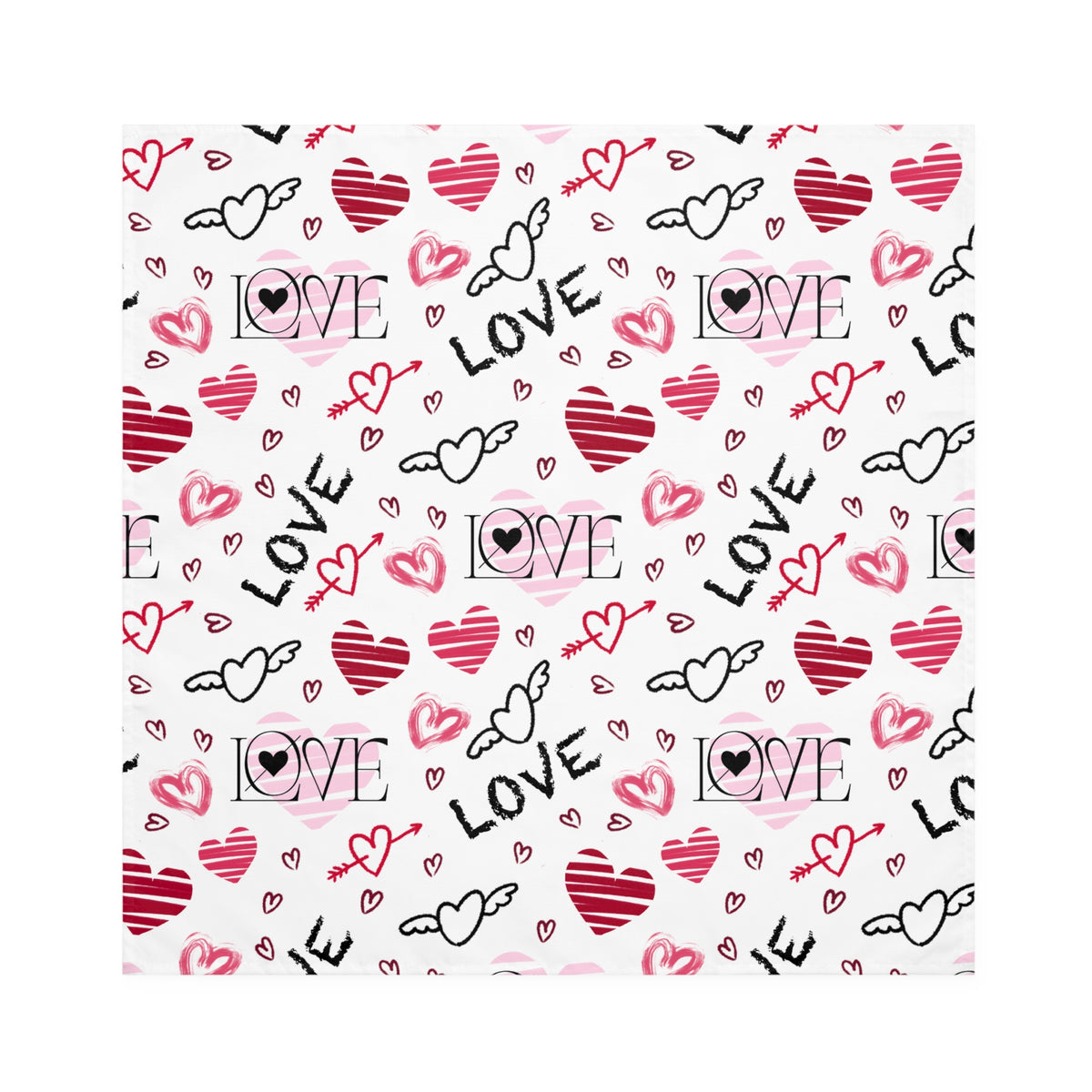 Valentine Love and Hearts Napkins 4 piece set