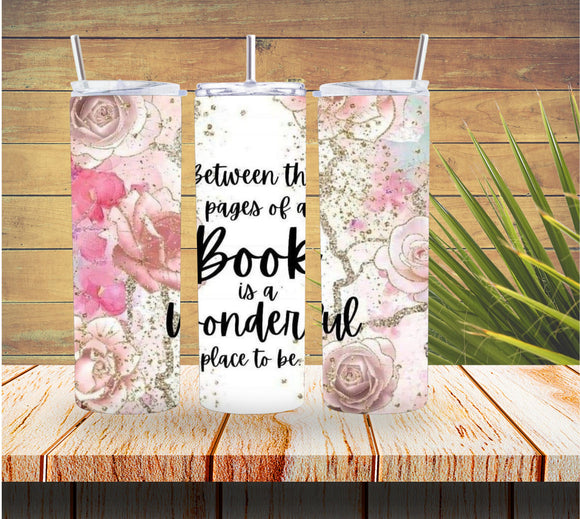 Between the Pages of a Book 20 ounce Stainless Steel Tumbler