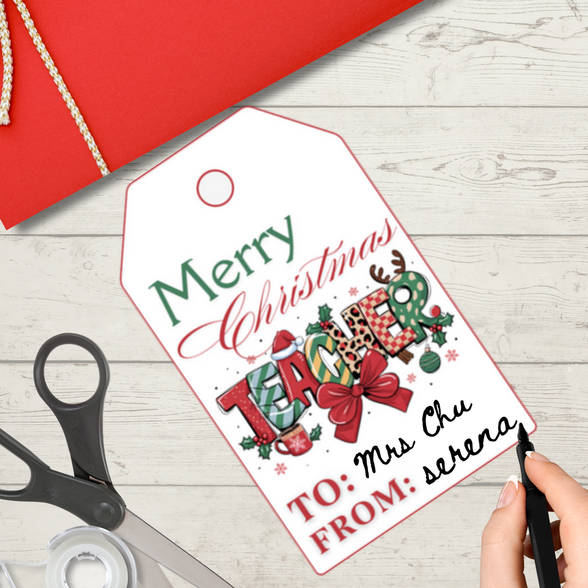 Merry Christmas Teacher Gift Tags Printable