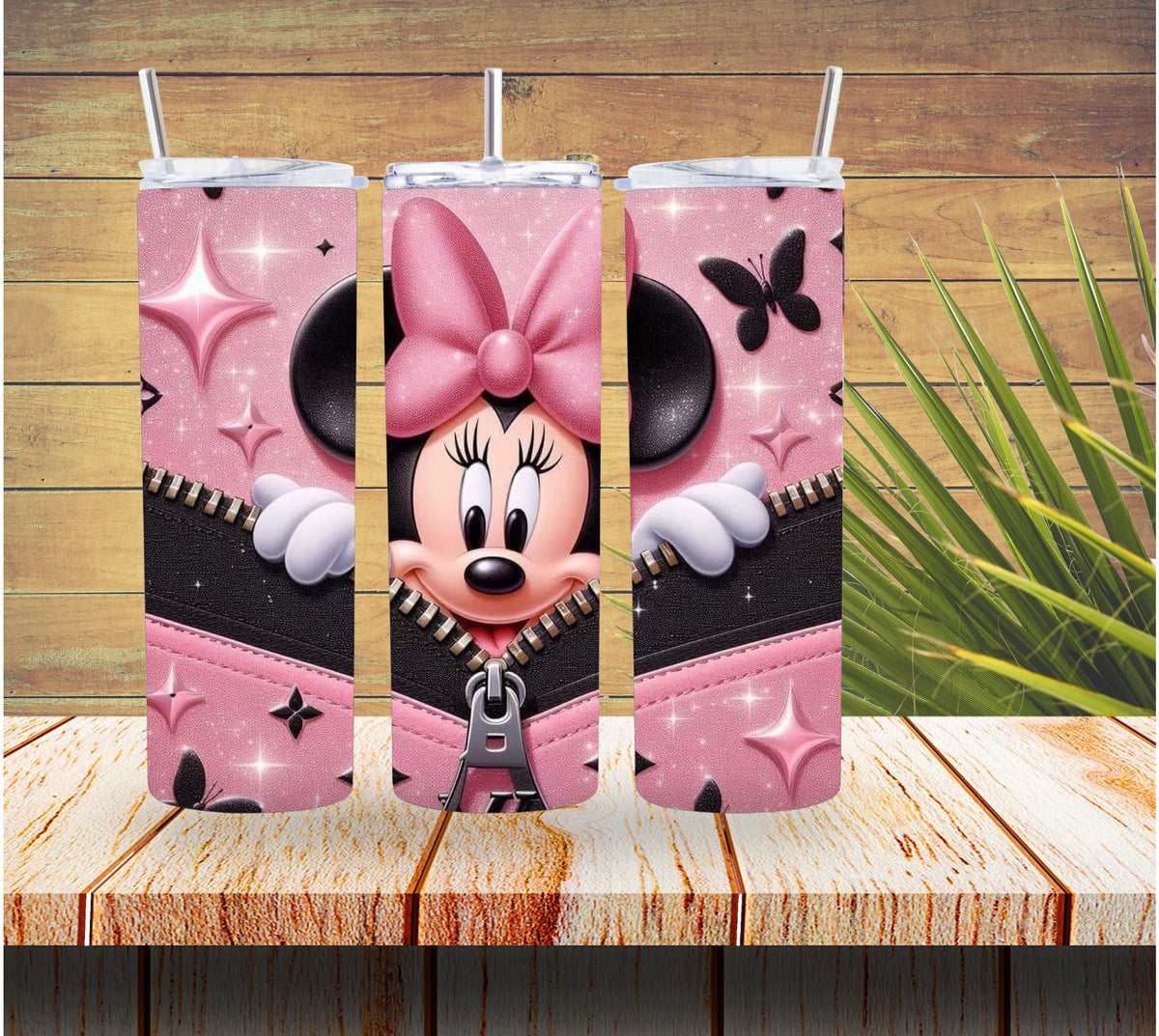 Zippered Minnie 20 ounce Stainless Steel Tumbler   *565