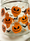 Spooky Pumpkin and Bats Candy Jar