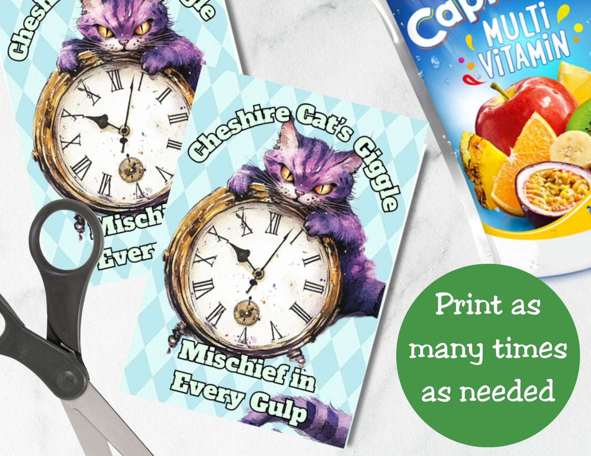 Vintage Alice in Wonderland Capri Sun Printable Label