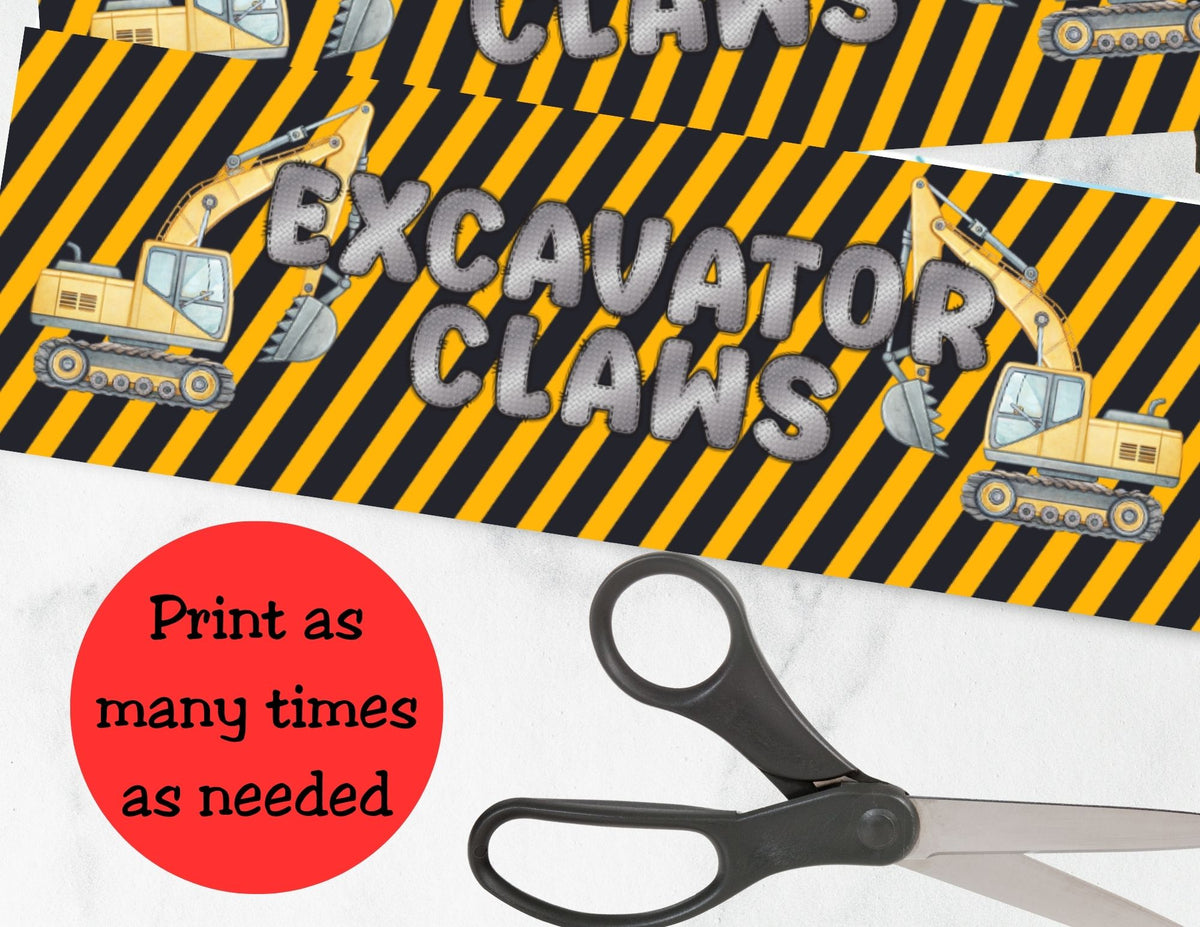 Construction Pringles Can Label & Lid Party Favor Printable