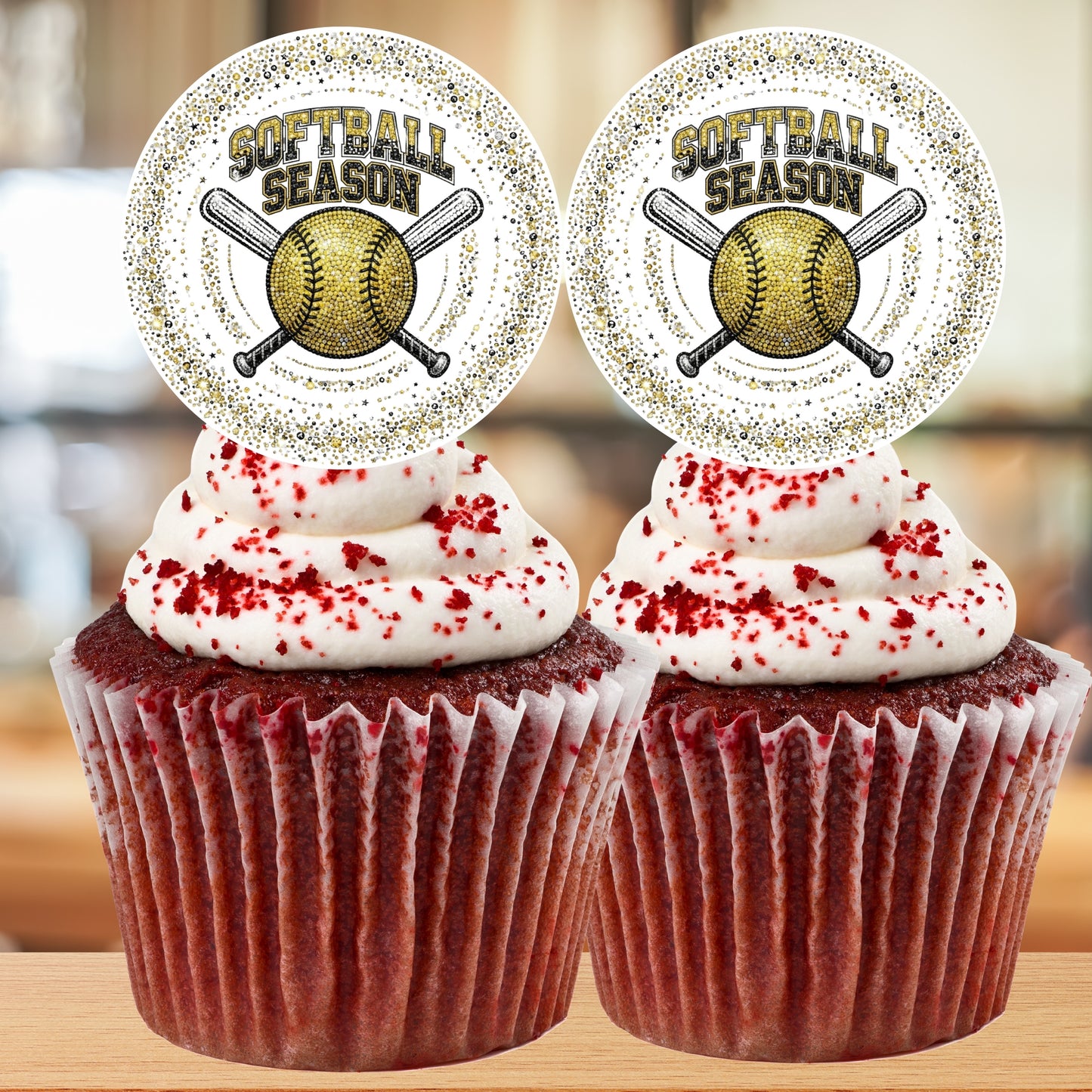 Softball Season Cupcake Toppers Printable