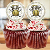 Softball Season Cupcake Toppers Printable