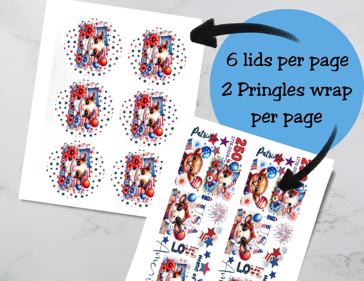 USA 250 Pringles Can Labels – 4th of July Party Favor Printable