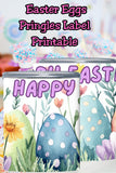 Easter Pringles Can Label & Lid, Watercolor Easter Egg Snack Wrap Printable