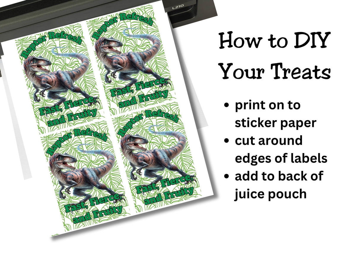 Dinosaur Capri Sun Label Printable
