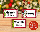 Grinch Table Place Card Printable with Canva Template