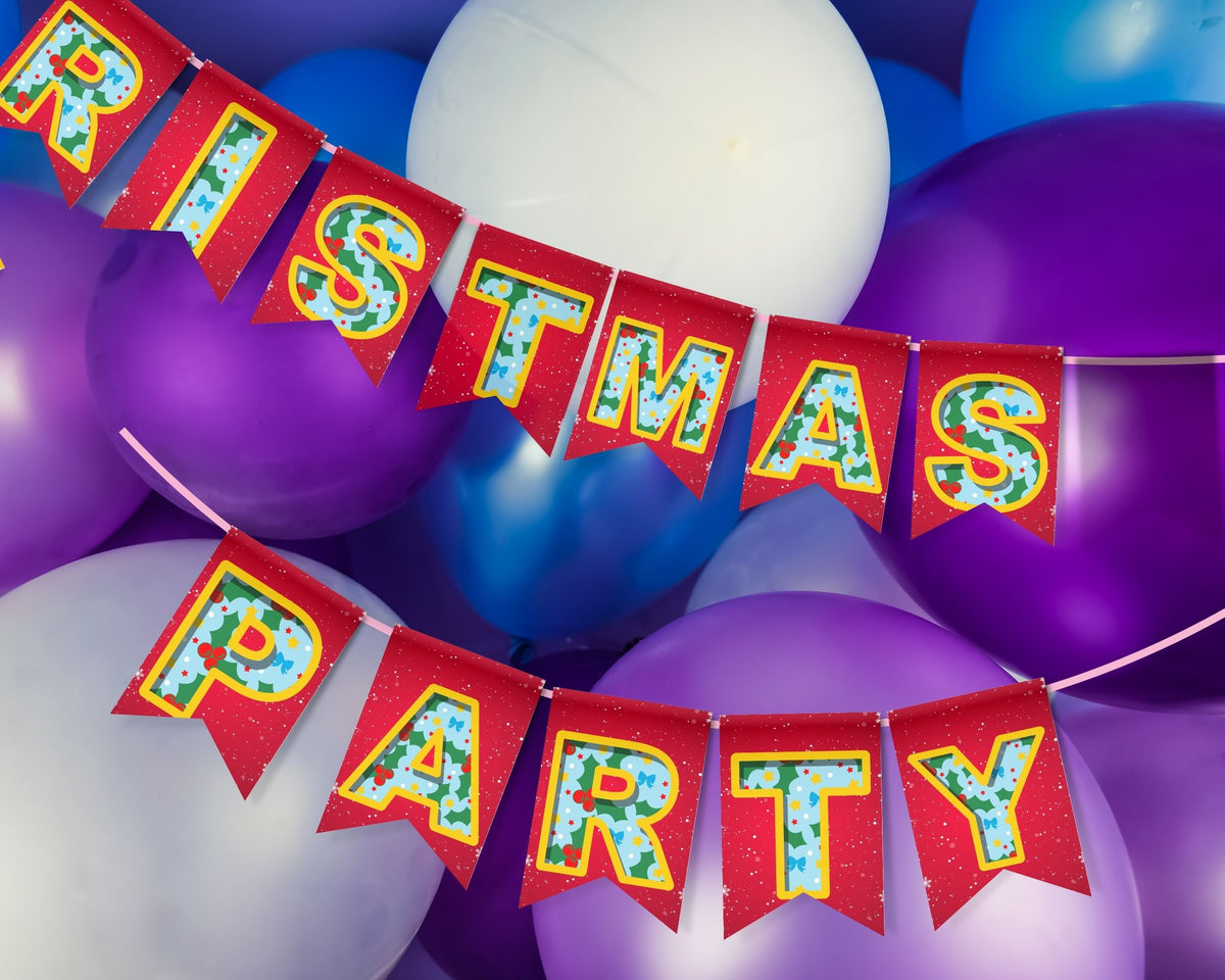 Christmas ABC Printable Pennant Banner with Canva Template