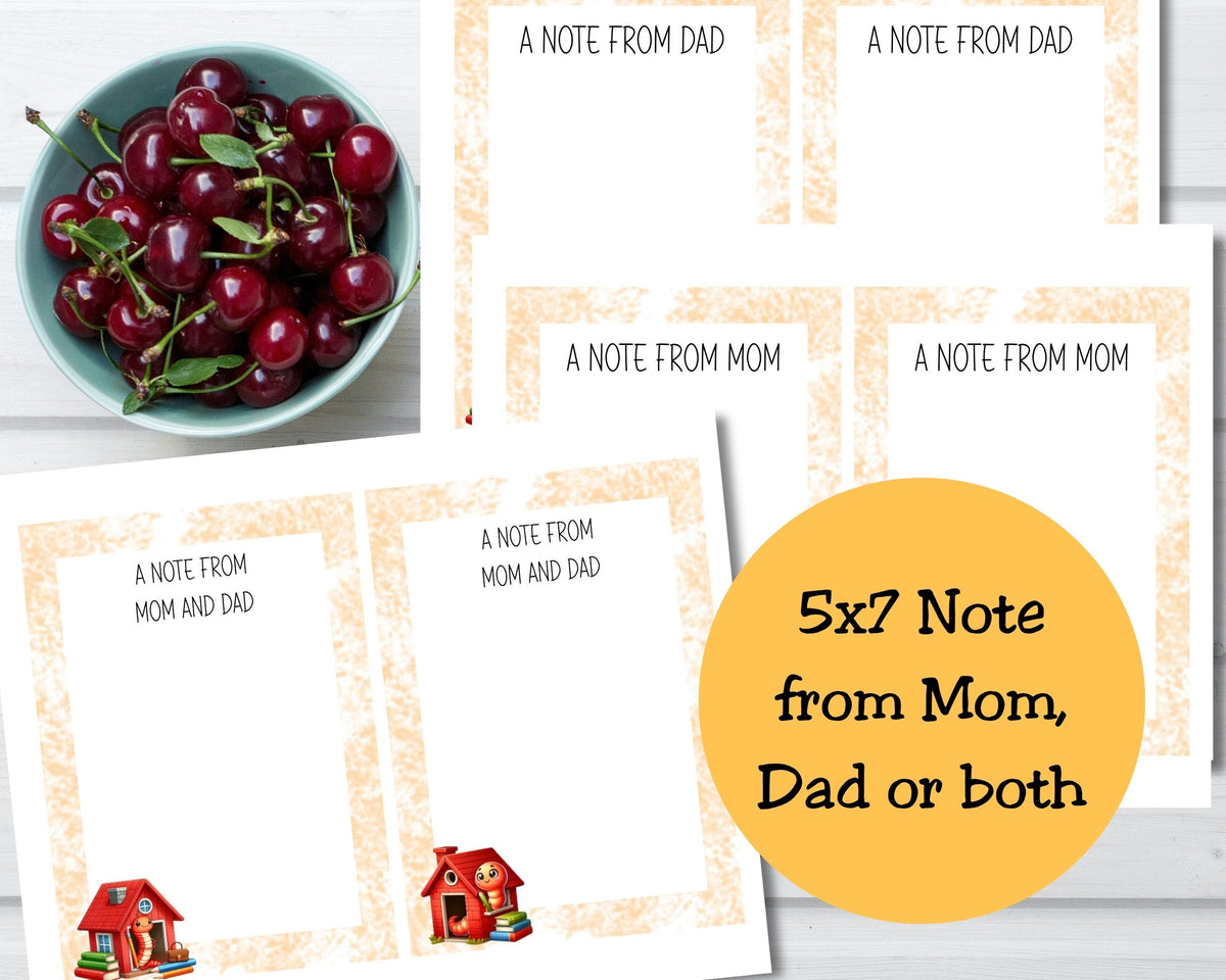 Bookworm Back to School Breakfast Printable Set