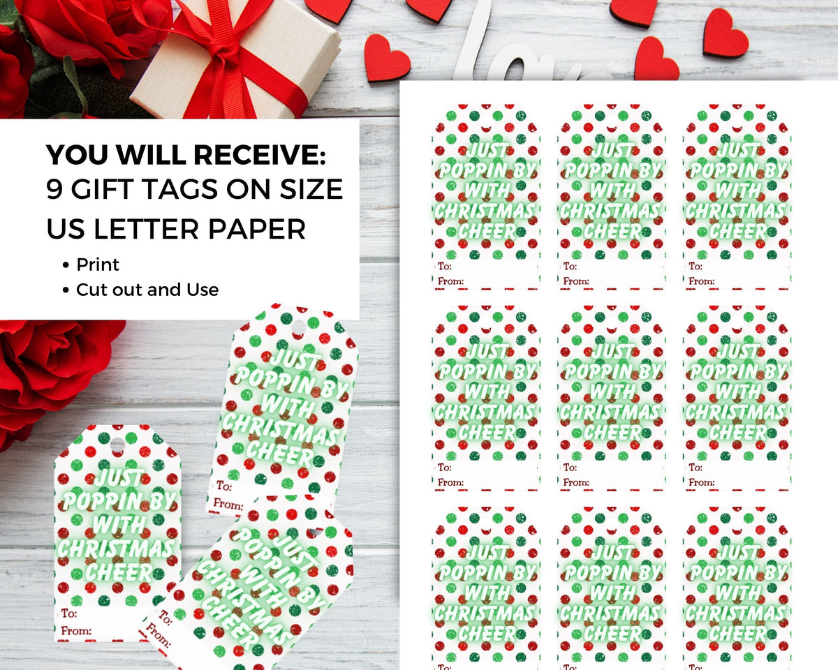 Poppin’ Christmas Printable Gift Tags