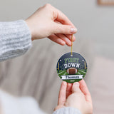 Personalized First Down Birthday Ornament, Football Birthday Keepsake, 1st Birthday Football Gift, Custom Name Year Christmas Ornament