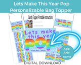 Let’s Make This Year Pop It Bag Topper Canva Template Printable