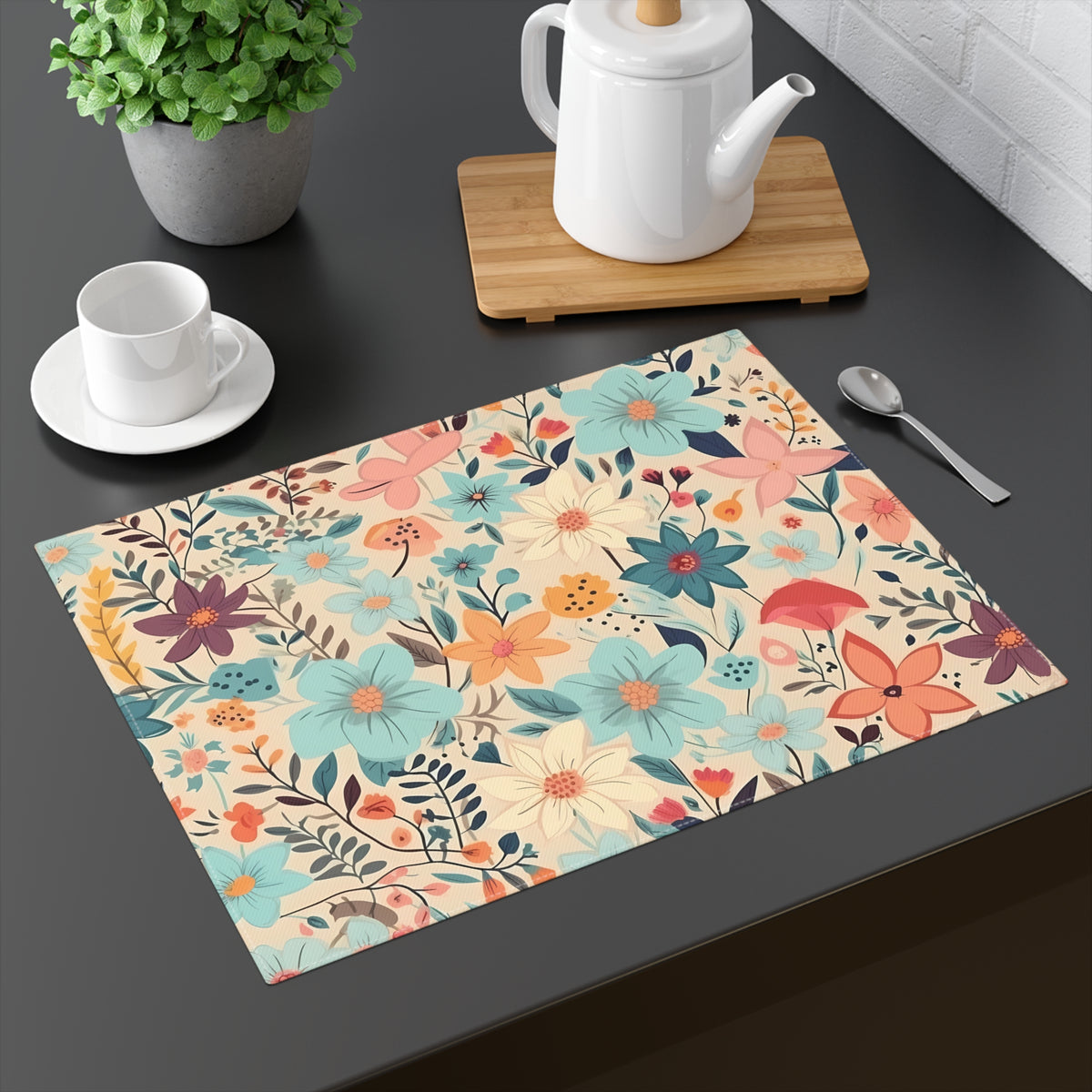 Boho Flowers Placemat, 1pc