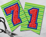 Red and Blue Football Varsity Letters Pennant Banner Printable with Canva Template