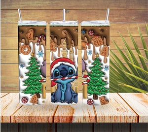 Cocoa Stitch 3D Christmas 20 ounce Stainless Steel Tumbler   *620