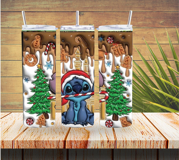 Cocoa Stitch 3D Christmas 20 ounce Stainless Steel Tumbler   *620
