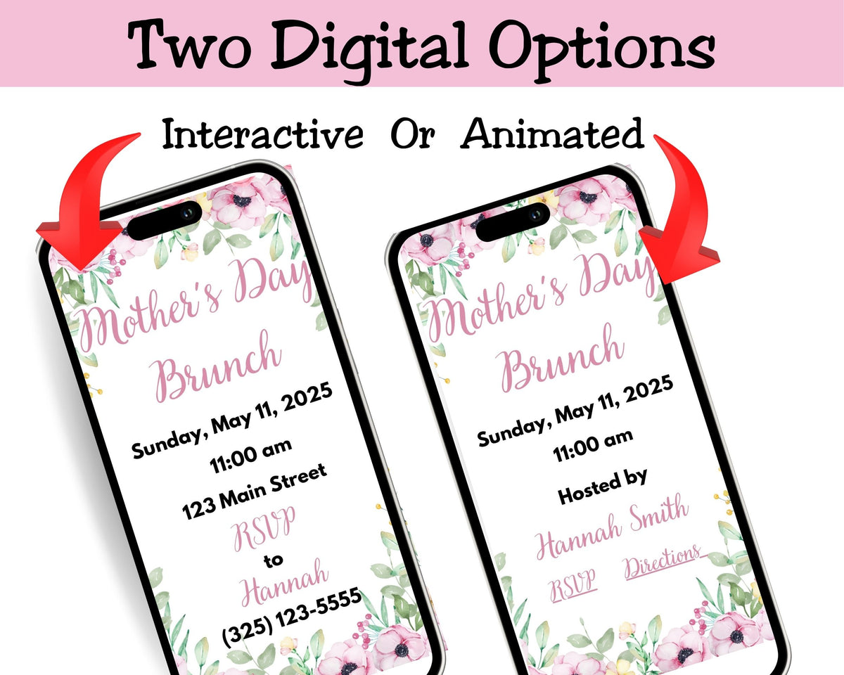 Floral Mothers Day Digital Invitation