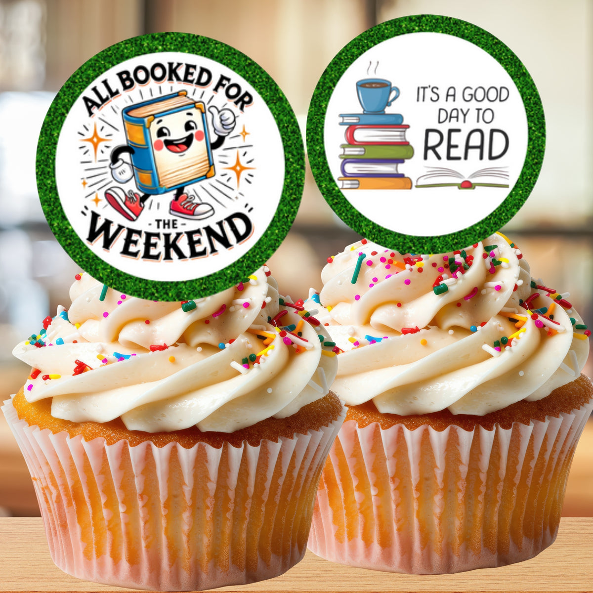 Book Lover Cupcake Topper Printable