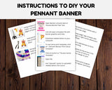 Pink Zombie Halloween Pennant Banner Printable