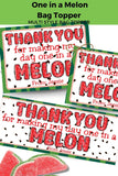 One in a Melon Thank You Canva Template Bag Topper Printable