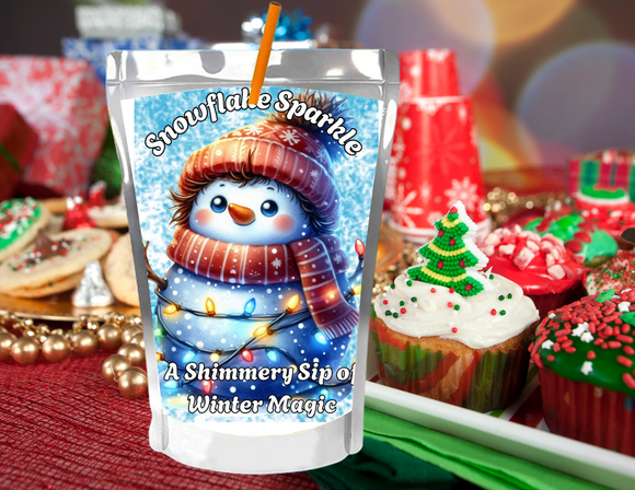 Snowflake Sparkle Capri Sun Label Printable