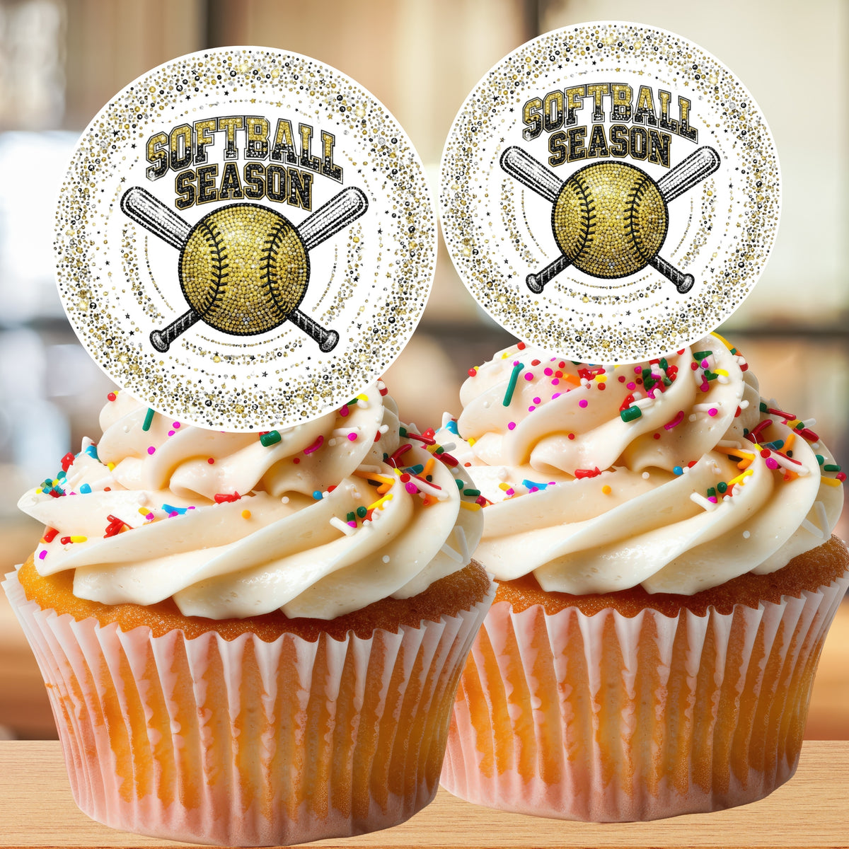 Softball Season Cupcake Toppers Printable