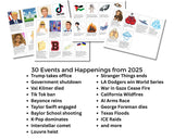 2025 Bingo Game Printable, New Years Eve Party Game, Year in Review Bingo