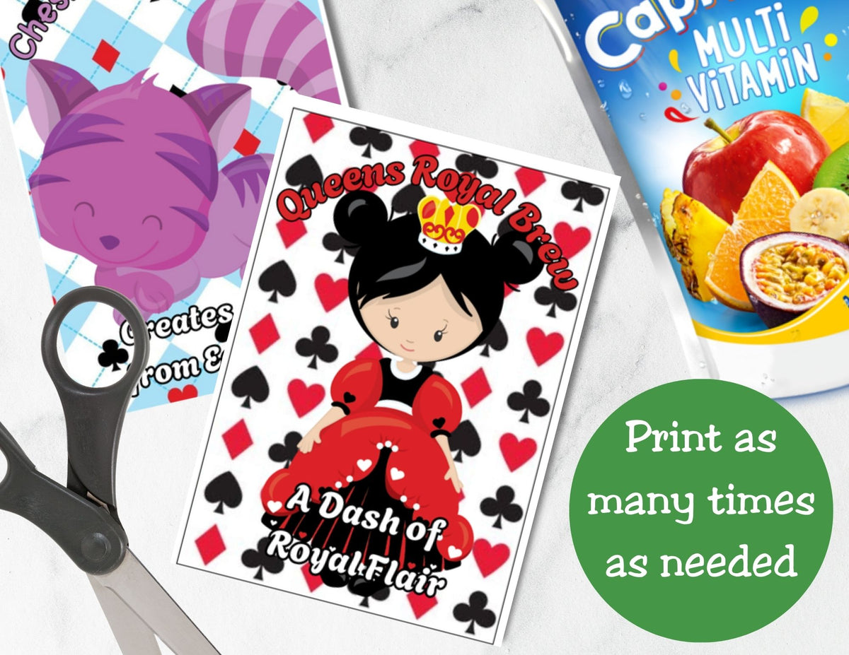 Alice in Wonderland Capri Sun Printable Labels