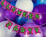Pink Zombie Halloween Pennant Banner Printable