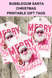 Pink Santa Christmas Printable Gift Tags
