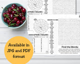 Thanksgiving Activity Placemats for Kids, Printable Thanksgiving Games, Kids Table Activities