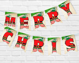 Christmas Elf Pennant Banner Printable Canva Template