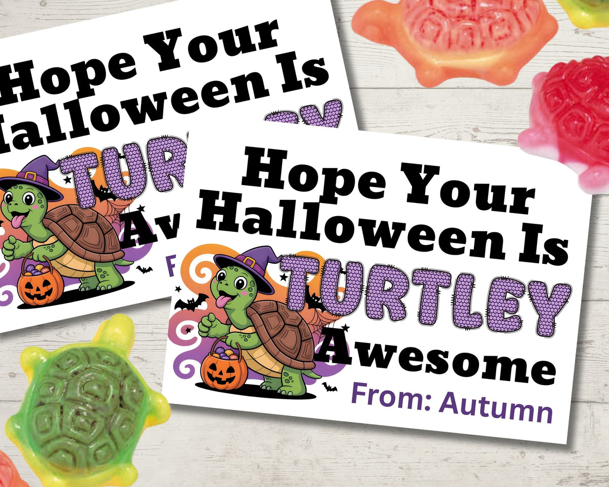 TURTLEY Awesome Halloween Canva Template Bag Topper Printable