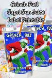 Grinch Fuel Capri Sun Printable Drink Label
